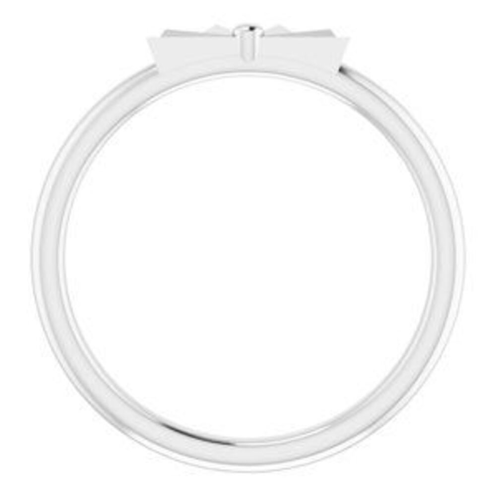 14k White Starburst Stackable Ring - image 2